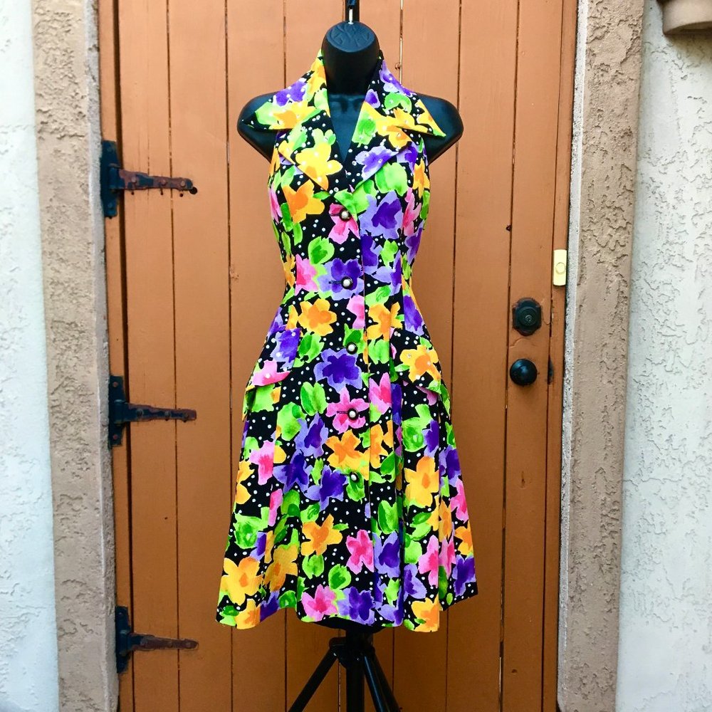 Bright Floral Sleeveless Luxury Dress Teri Jon  6